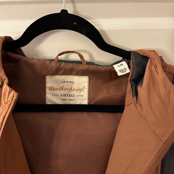 Weatherproof Vintage Orange Windbreaker Hoodie - Picture 3 of 3